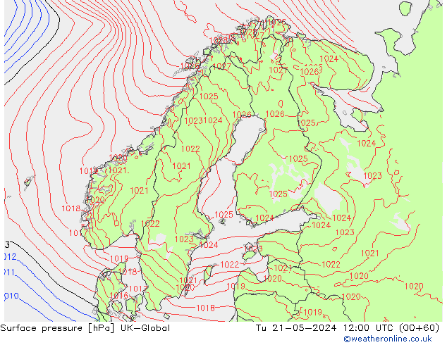 pressão do solo UK-Global Ter 21.05.2024 12 UTC