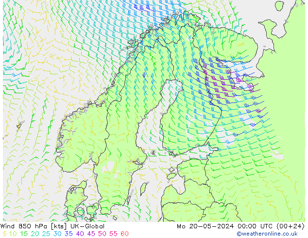 风 850 hPa UK-Global 星期一 20.05.2024 00 UTC