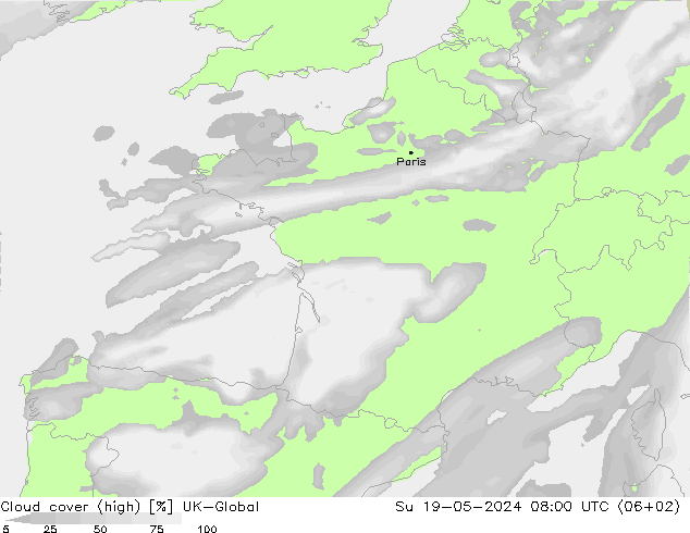 Wolken (hohe) UK-Global So 19.05.2024 08 UTC