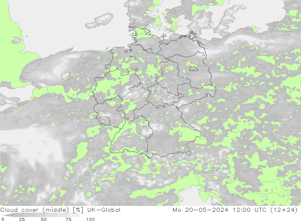 zachmurzenie (środk.) UK-Global pon. 20.05.2024 12 UTC