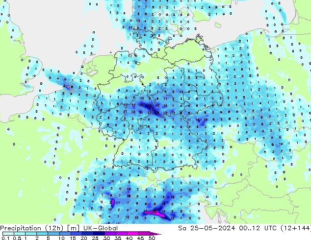Precipitation (12h) UK-Global Sa 25.05.2024 12 UTC
