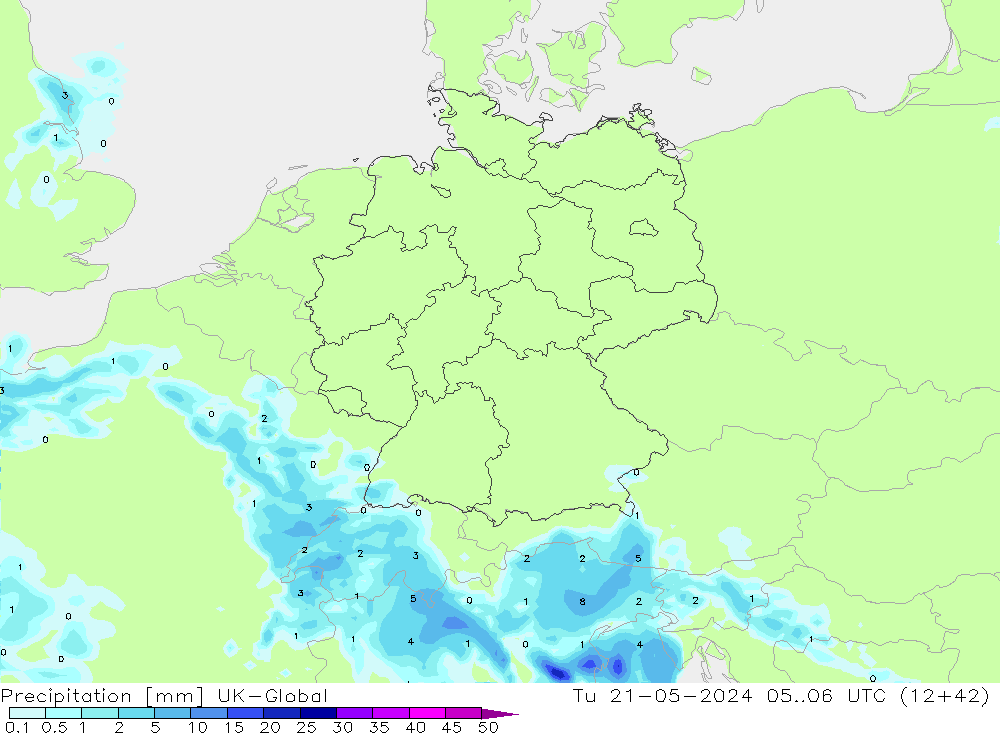 Niederschlag UK-Global Di 21.05.2024 06 UTC