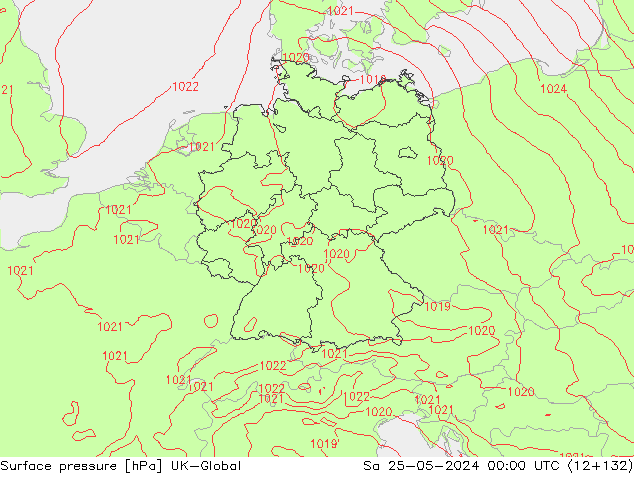 Luchtdruk (Grond) UK-Global za 25.05.2024 00 UTC
