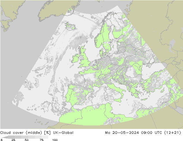 Cloud cover (middle) UK-Global Mo 20.05.2024 09 UTC