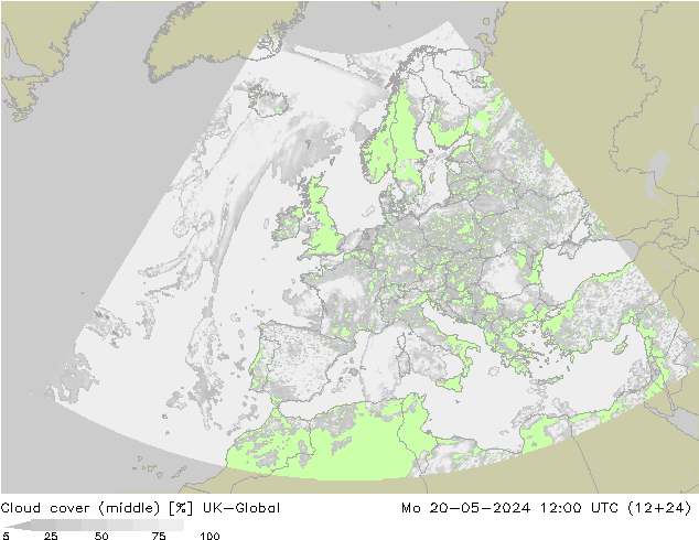 Cloud cover (middle) UK-Global Mo 20.05.2024 12 UTC