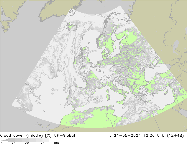 Bewolking (Middelb.) UK-Global di 21.05.2024 12 UTC