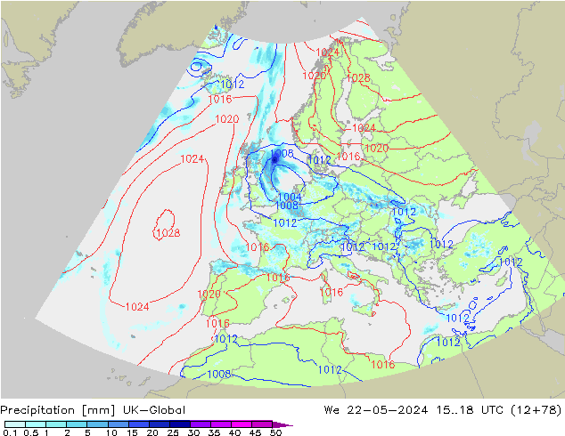 precipitação UK-Global Qua 22.05.2024 18 UTC