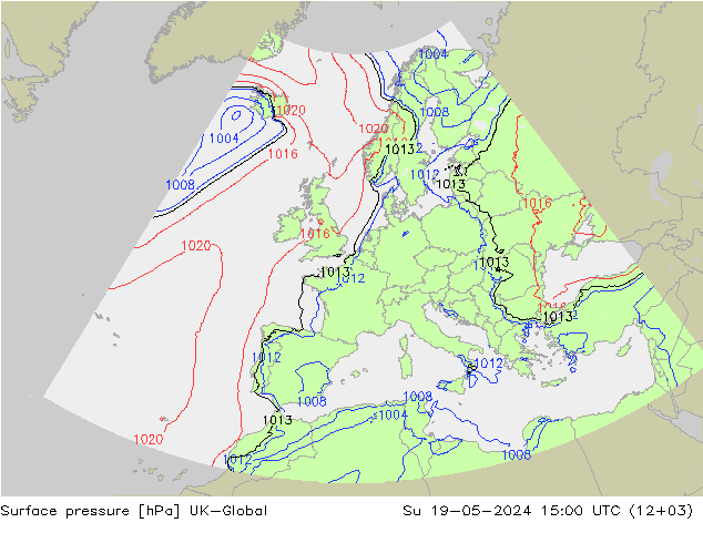 приземное давление UK-Global Вс 19.05.2024 15 UTC