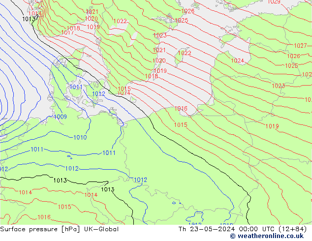 pressão do solo UK-Global Qui 23.05.2024 00 UTC