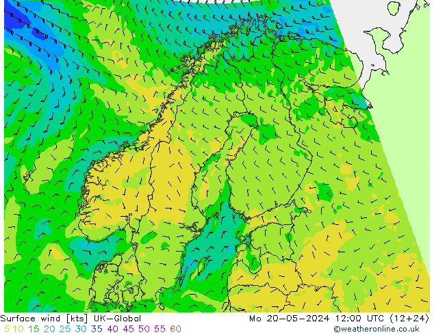 风 10 米 UK-Global 星期一 20.05.2024 12 UTC