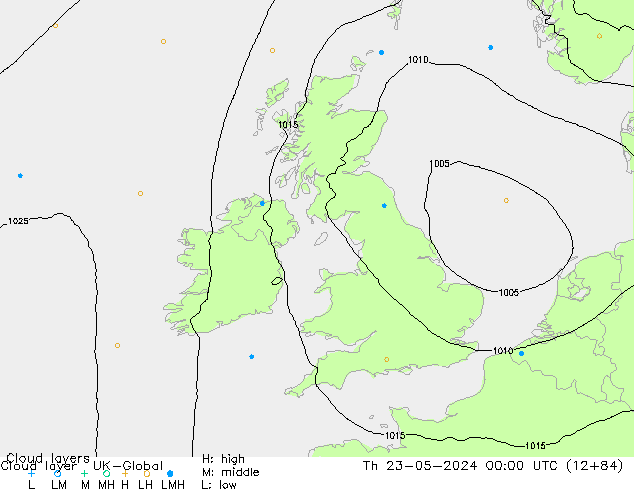 Cloud layer UK-Global Th 23.05.2024 00 UTC