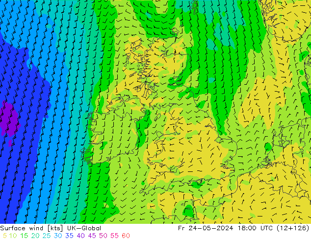 Rüzgar 10 m UK-Global Cu 24.05.2024 18 UTC