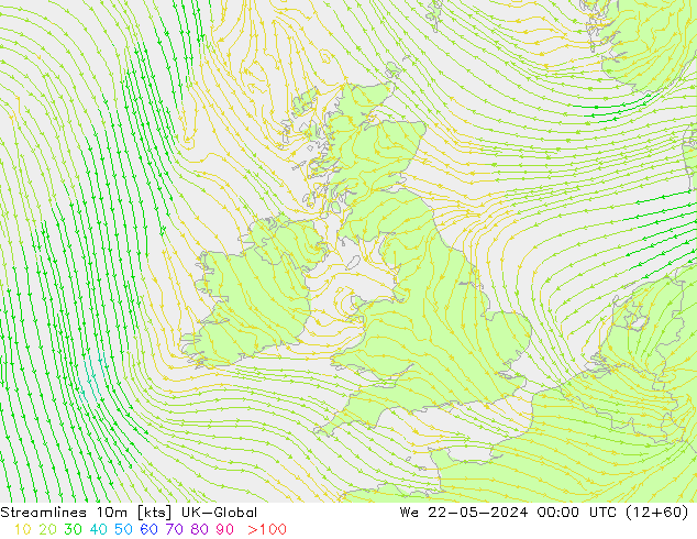 Linea di flusso 10m UK-Global mer 22.05.2024 00 UTC