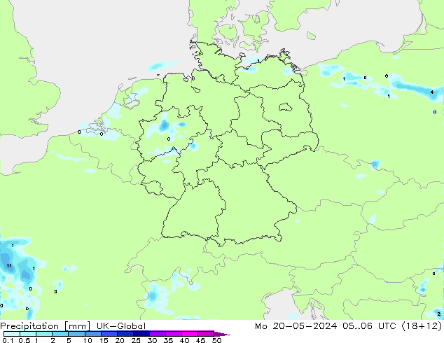 Niederschlag UK-Global Mo 20.05.2024 06 UTC