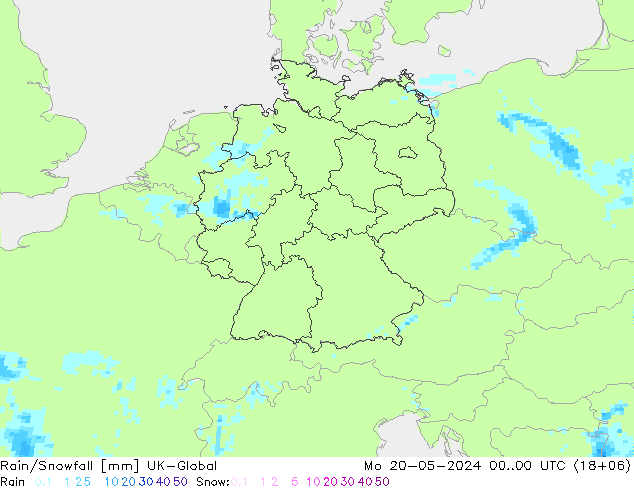 Regen/Schneefall UK-Global Mo 20.05.2024 00 UTC
