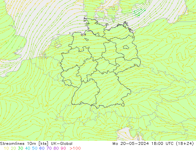 Stromlinien 10m UK-Global Mo 20.05.2024 18 UTC