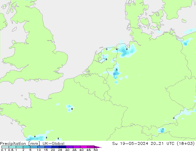Précipitation UK-Global dim 19.05.2024 21 UTC
