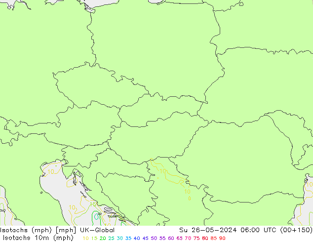 Isotachs (mph) UK-Global dim 26.05.2024 06 UTC