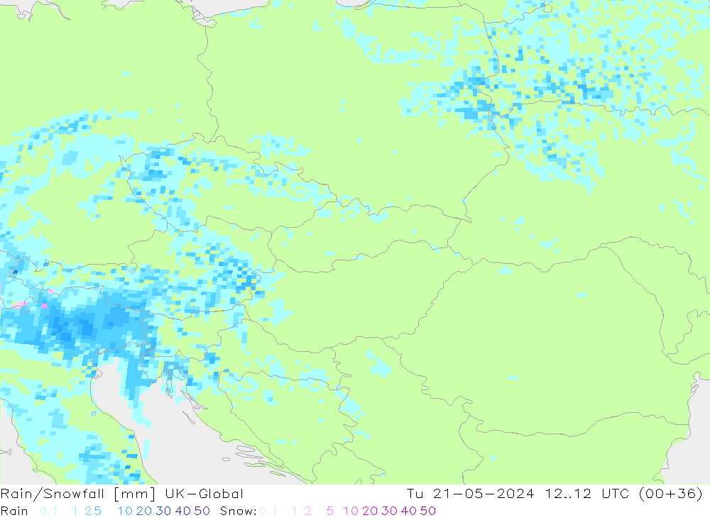 Rain/Snowfall UK-Global mar 21.05.2024 12 UTC