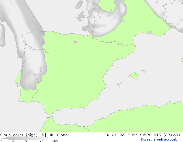 Nuages (élevé) UK-Global mar 21.05.2024 06 UTC