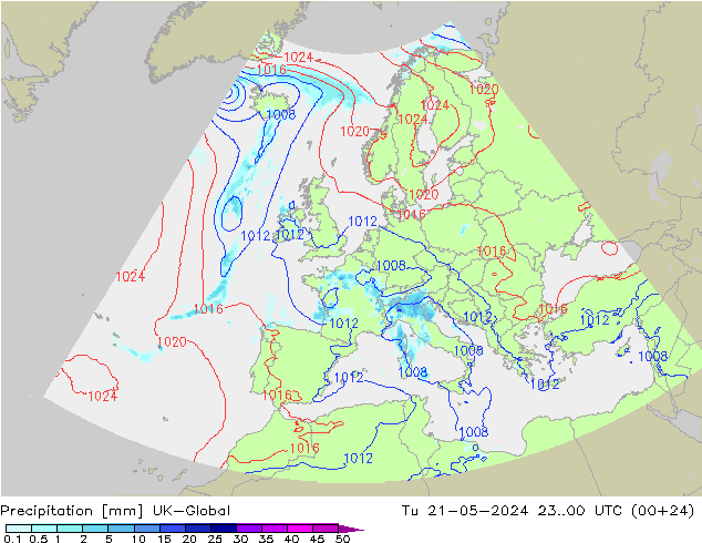 降水 UK-Global 星期二 21.05.2024 00 UTC