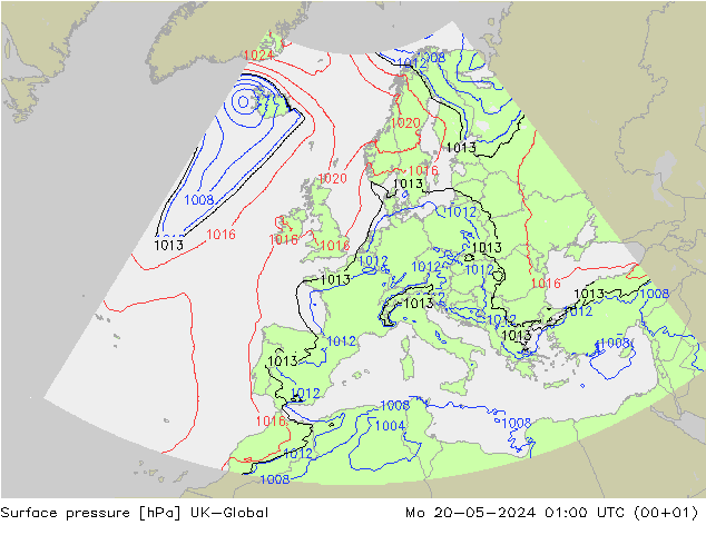 地面气压 UK-Global 星期一 20.05.2024 01 UTC