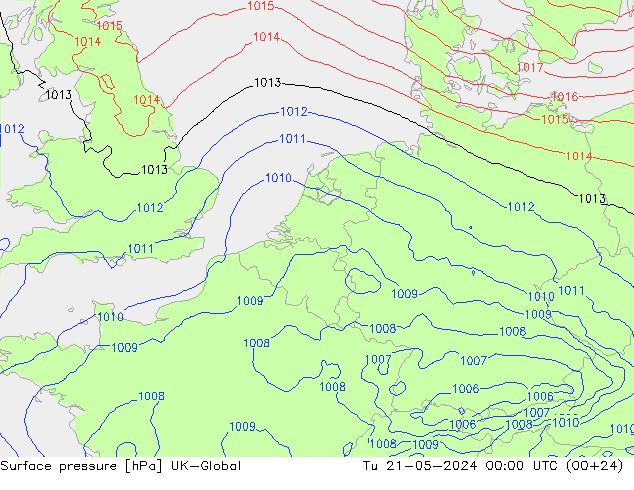приземное давление UK-Global вт 21.05.2024 00 UTC
