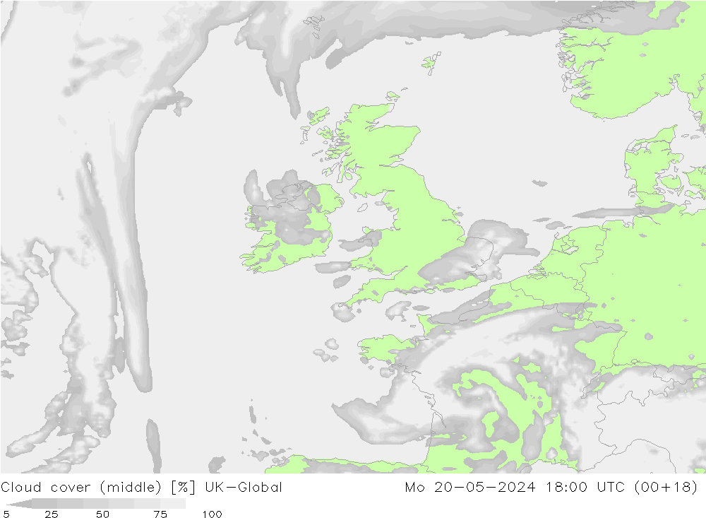 zachmurzenie (środk.) UK-Global pon. 20.05.2024 18 UTC