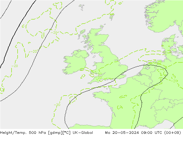 Height/Temp. 500 hPa UK-Global Seg 20.05.2024 09 UTC