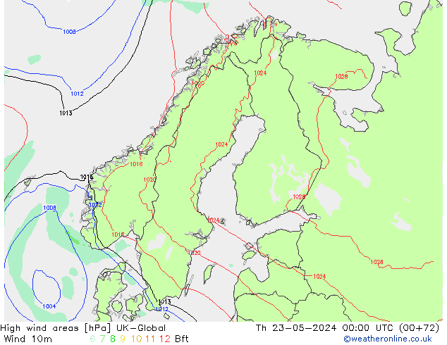 High wind areas UK-Global gio 23.05.2024 00 UTC