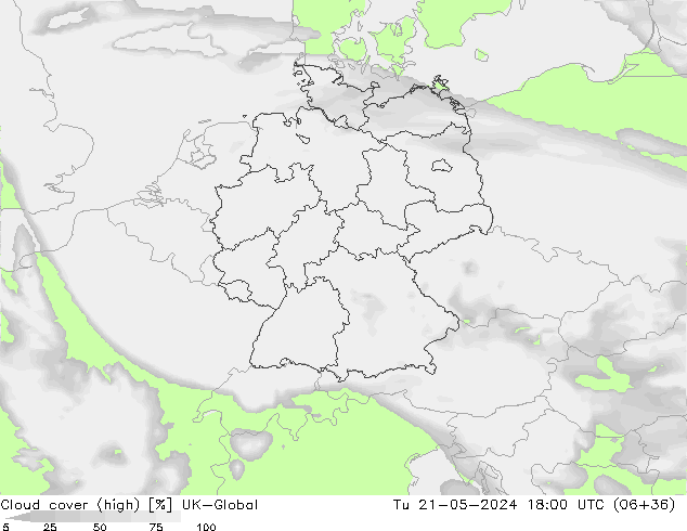 Bulutlar (yüksek) UK-Global Sa 21.05.2024 18 UTC