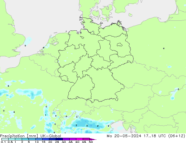降水 UK-Global 星期一 20.05.2024 18 UTC
