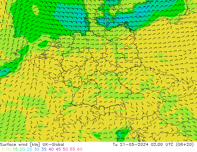 Surface wind UK-Global Tu 21.05.2024 02 UTC