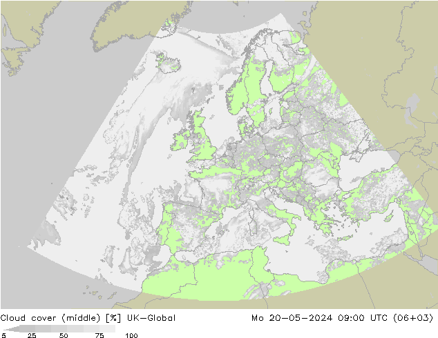 zachmurzenie (środk.) UK-Global pon. 20.05.2024 09 UTC