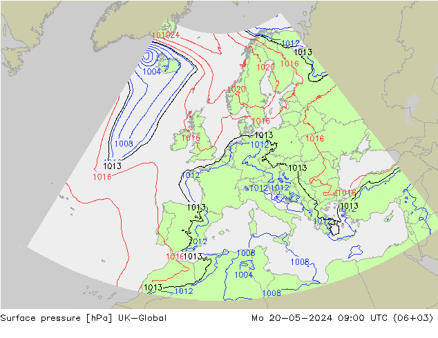 pressão do solo UK-Global Seg 20.05.2024 09 UTC