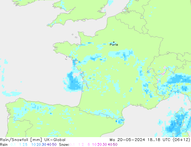 Regen/Schneefall UK-Global Mo 20.05.2024 18 UTC