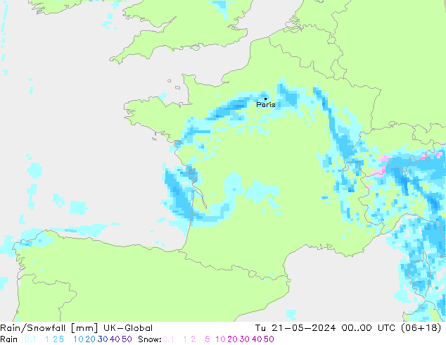 Rain/Snowfall UK-Global mar 21.05.2024 00 UTC