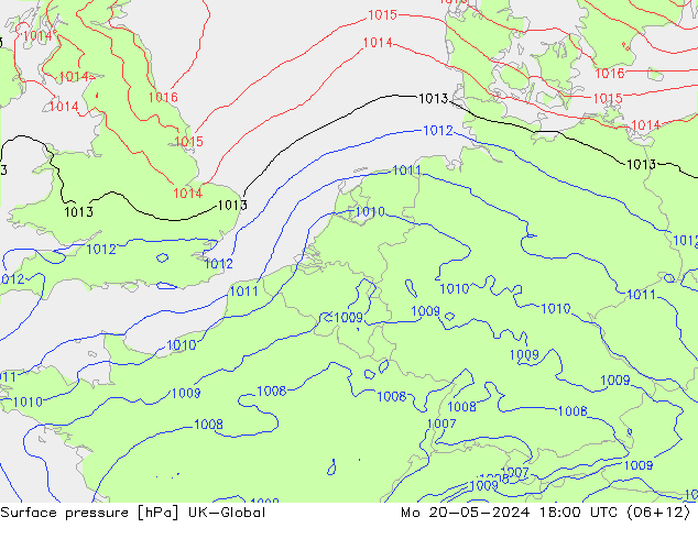 pression de l'air UK-Global lun 20.05.2024 18 UTC