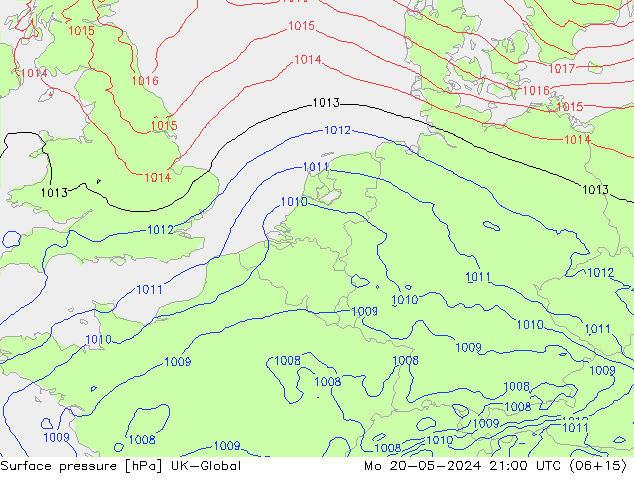 pression de l'air UK-Global lun 20.05.2024 21 UTC
