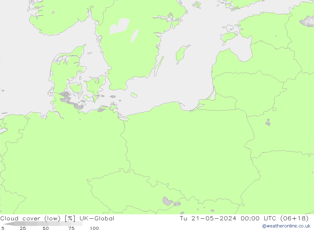 zachmurzenie (niskie) UK-Global wto. 21.05.2024 00 UTC