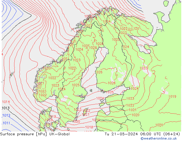 Luchtdruk (Grond) UK-Global di 21.05.2024 06 UTC