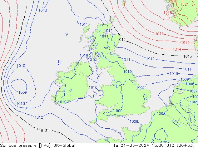 Pressione al suolo UK-Global mar 21.05.2024 15 UTC