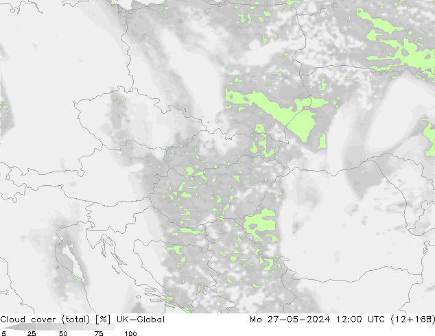 Nuages (total) UK-Global lun 27.05.2024 12 UTC