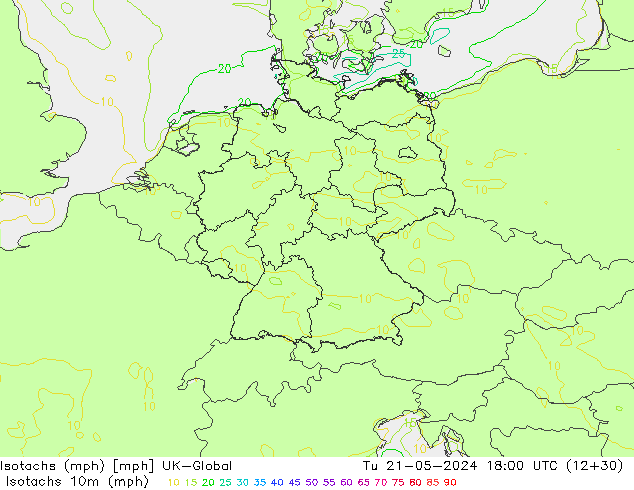 Isotachs (mph) UK-Global Tu 21.05.2024 18 UTC