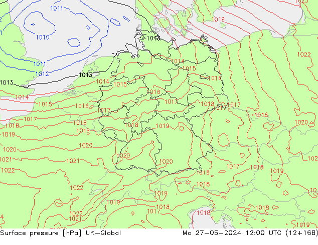 pressão do solo UK-Global Seg 27.05.2024 12 UTC