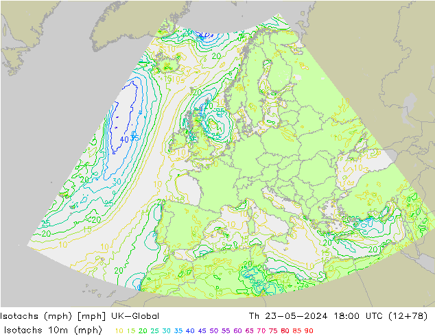 Isotachs (mph) UK-Global  23.05.2024 18 UTC