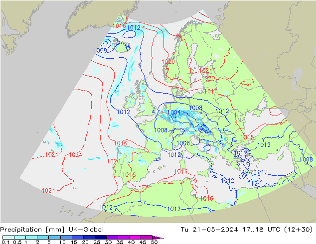Precipitazione UK-Global mar 21.05.2024 18 UTC