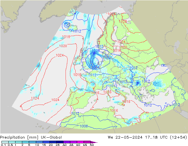 precipitação UK-Global Qua 22.05.2024 18 UTC