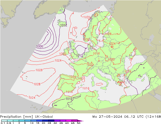 Precipitazione UK-Global lun 27.05.2024 12 UTC