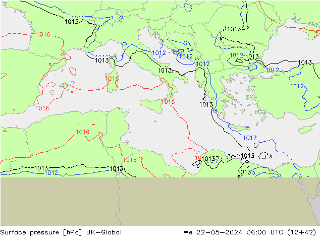 Yer basıncı UK-Global Çar 22.05.2024 06 UTC